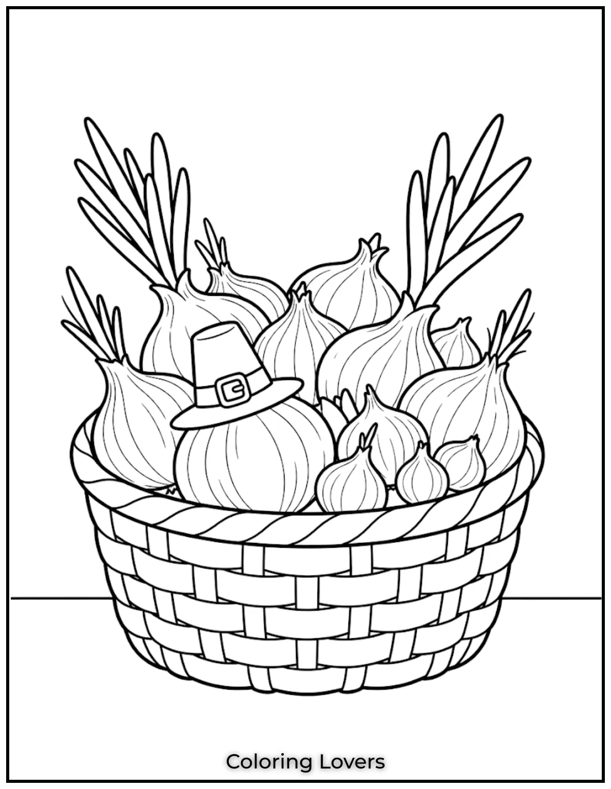 Basket Onion Coloring Page
