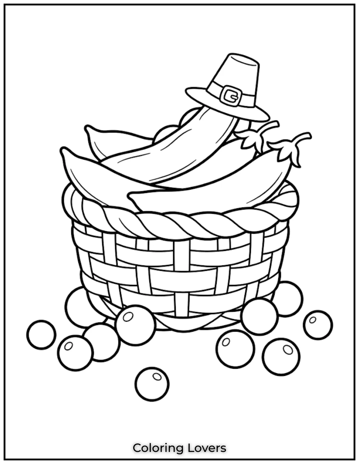 Basket Peas Coloring Pag