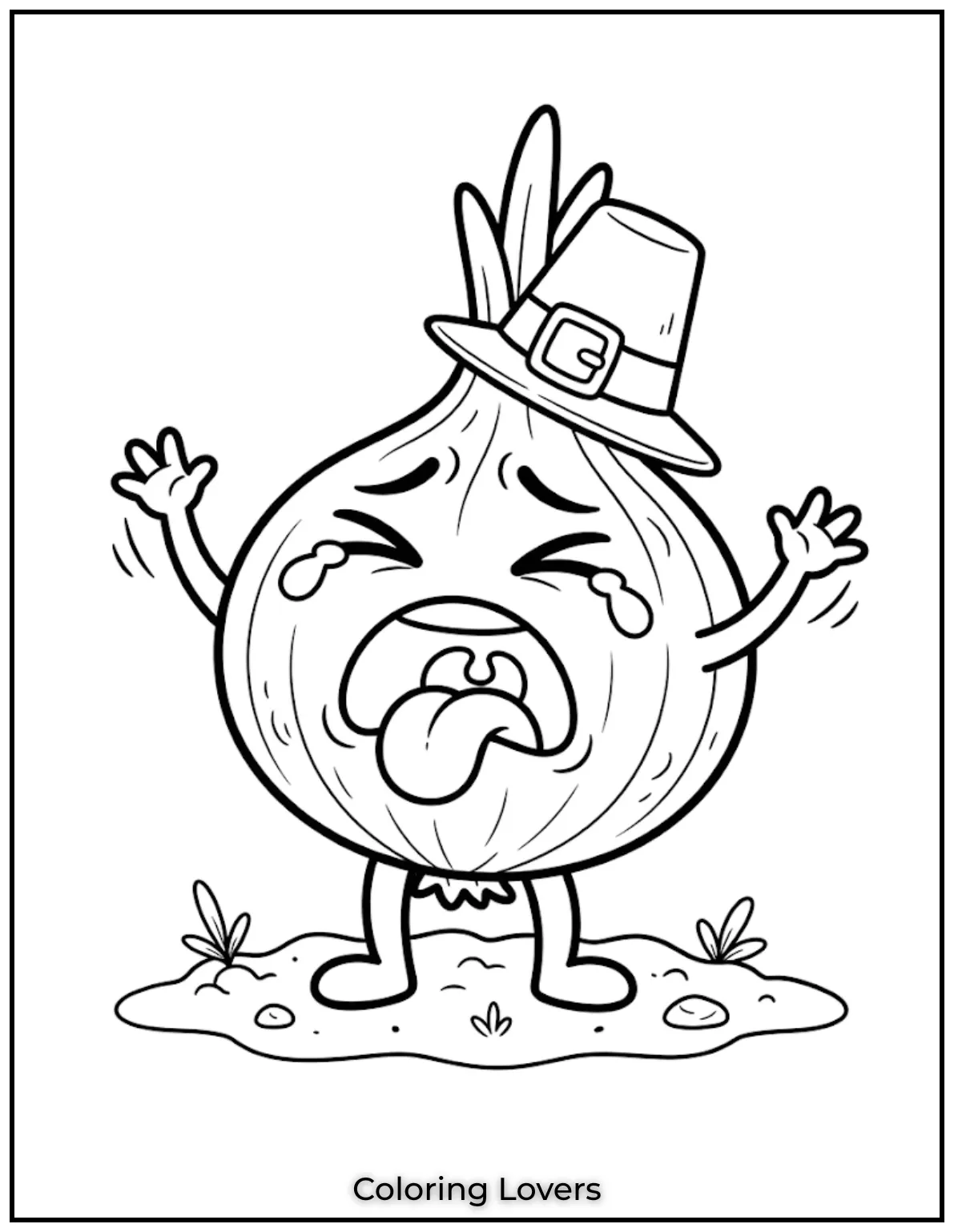 Cartoon Onion Coloring Page