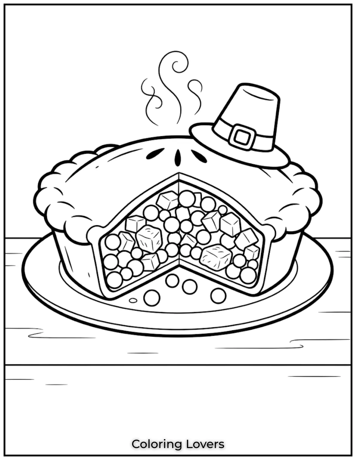 Chicken Pot Pie Coloring Page