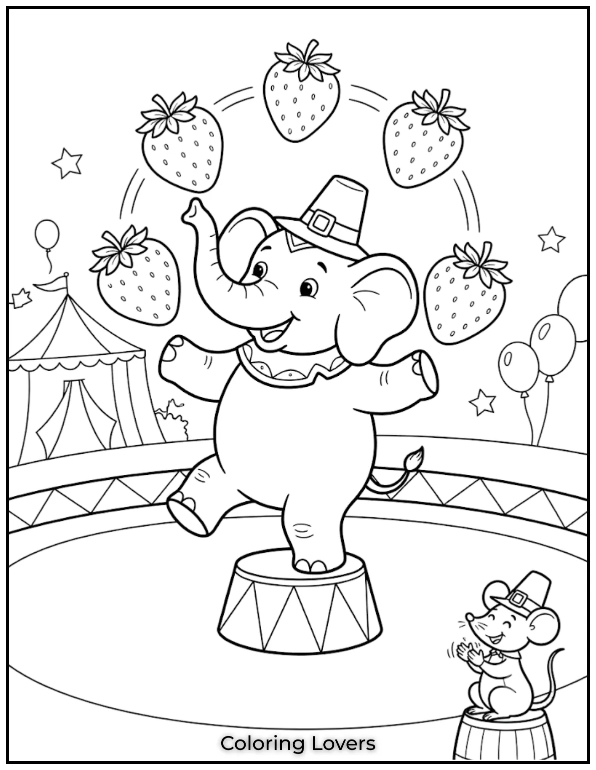 Amazing Strawberry Coloring Pages You'll Love Today 18 Circus Strawberry Coloring Page