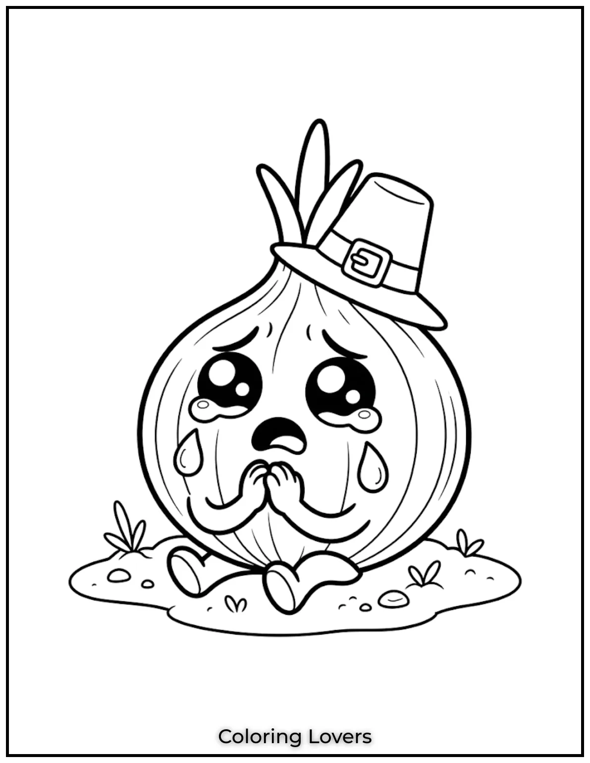 Crying Onion Coloring Page