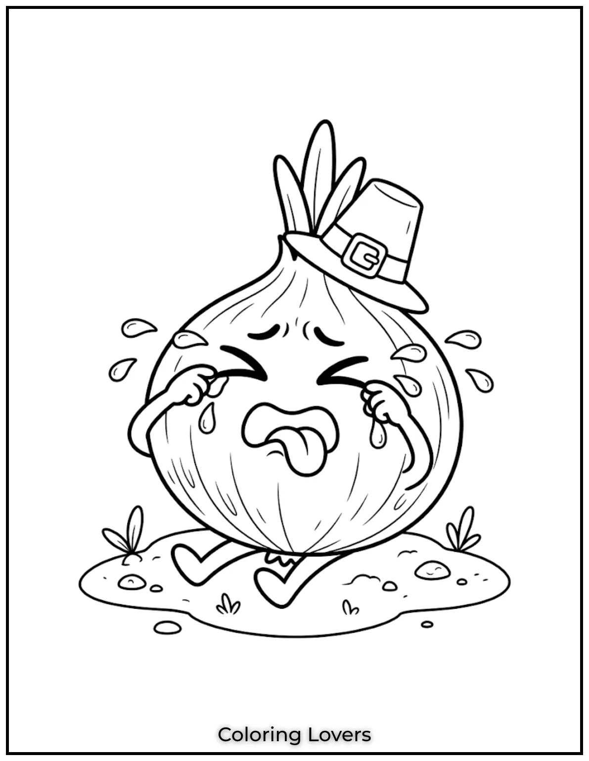 Funny Onion Coloring Page