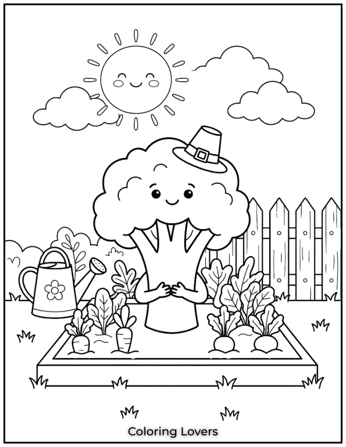 Garden Broccoli Coloring Page