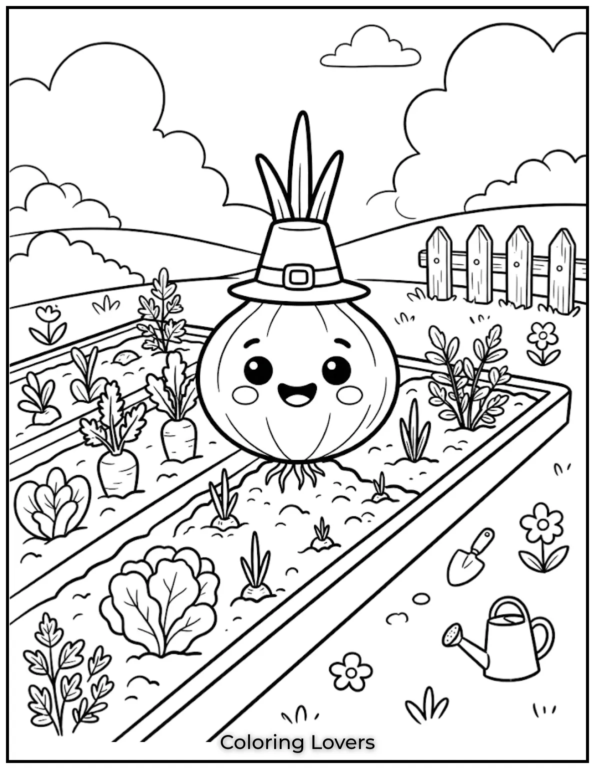 Garden Onion Coloring Page