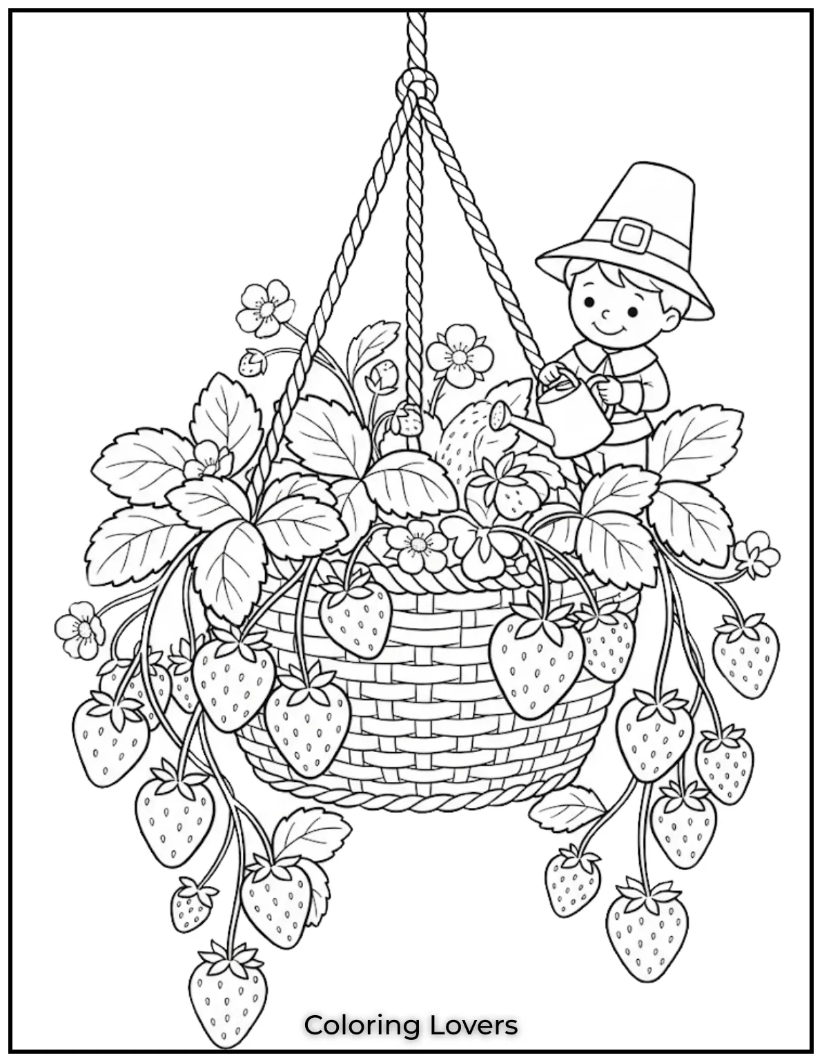 Amazing Strawberry Coloring Pages You'll Love Today 16 Hanging Strawberry Coloring Page