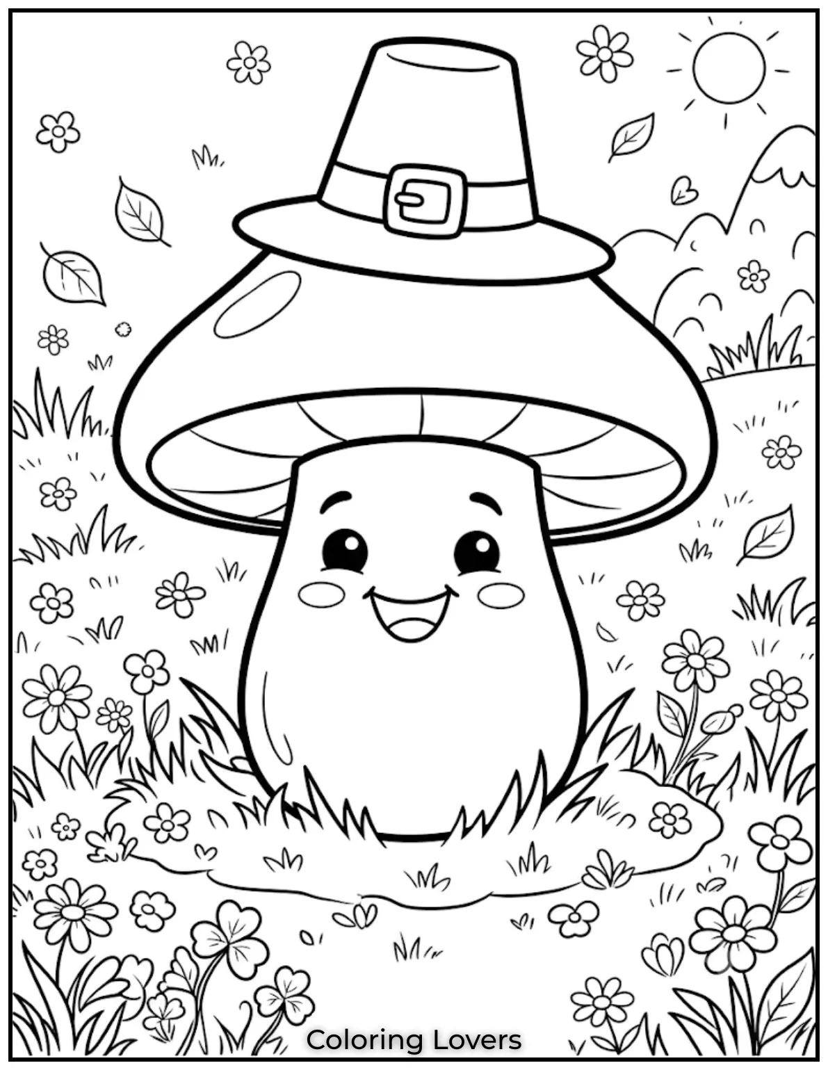 Bright smiles, playful flowers, and friendly mushrooms make every coloring moment cheerful, relaxing, creative, and memorable together.