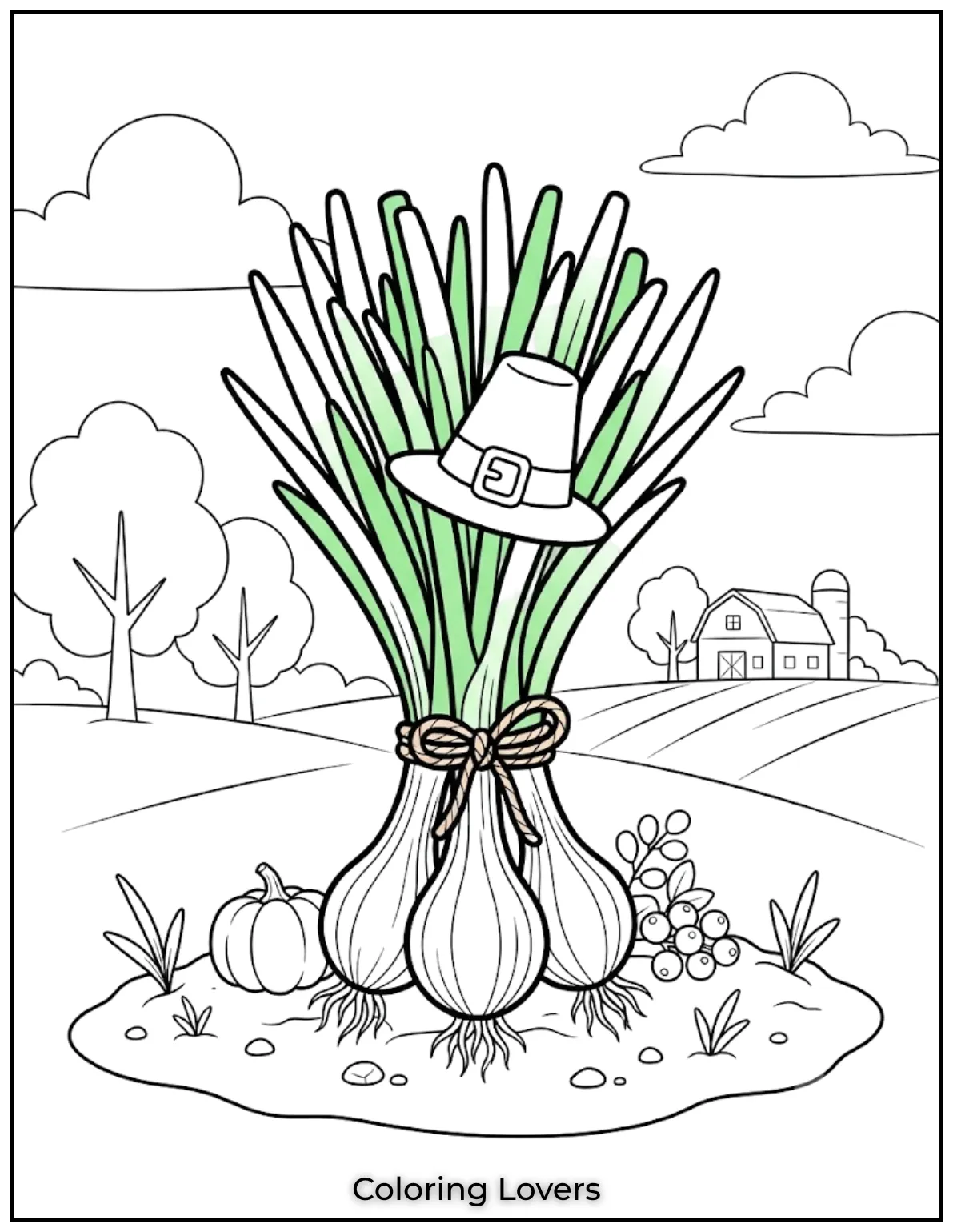 Harvest Onion Coloring Page
