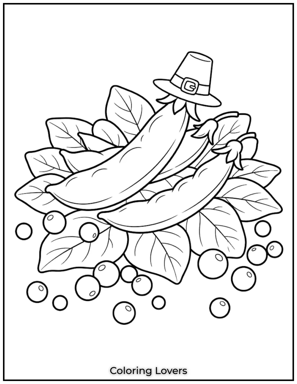 Harvest Peas Coloring Page