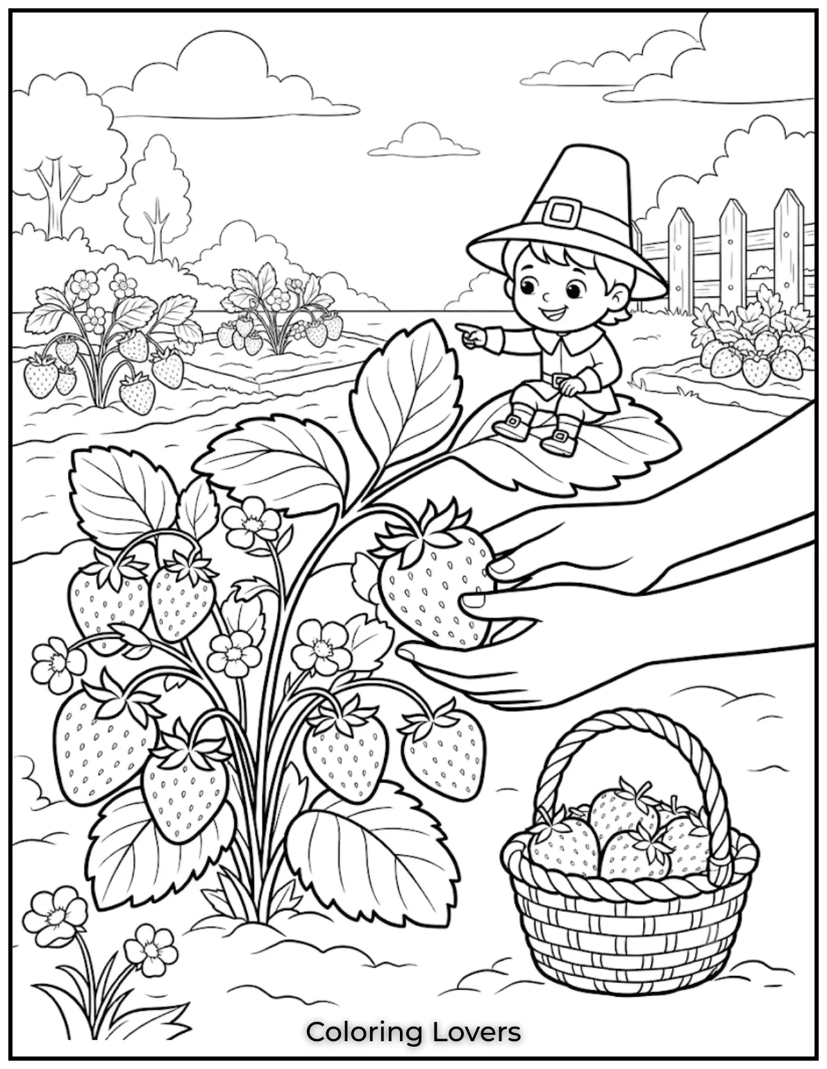 Amazing Strawberry Coloring Pages You'll Love Today 14 Harvest Strawberry Coloring Page