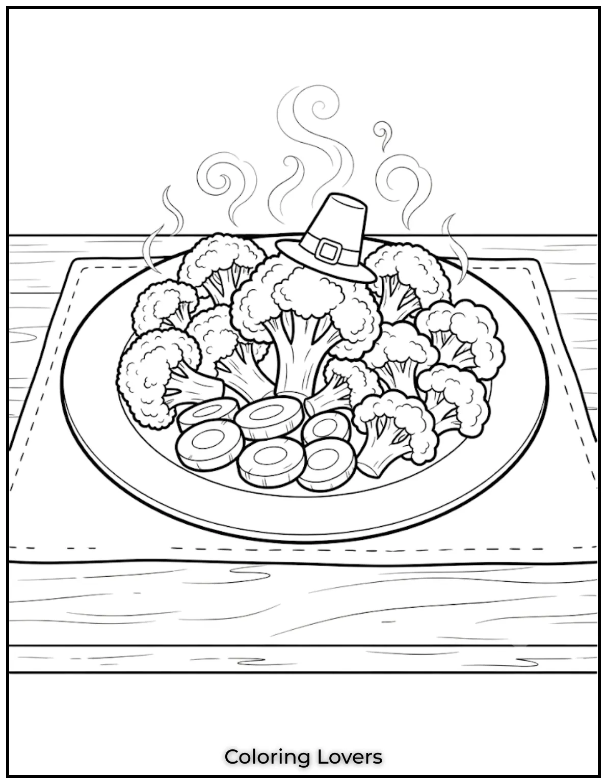 Healthy Broccoli Coloring Page