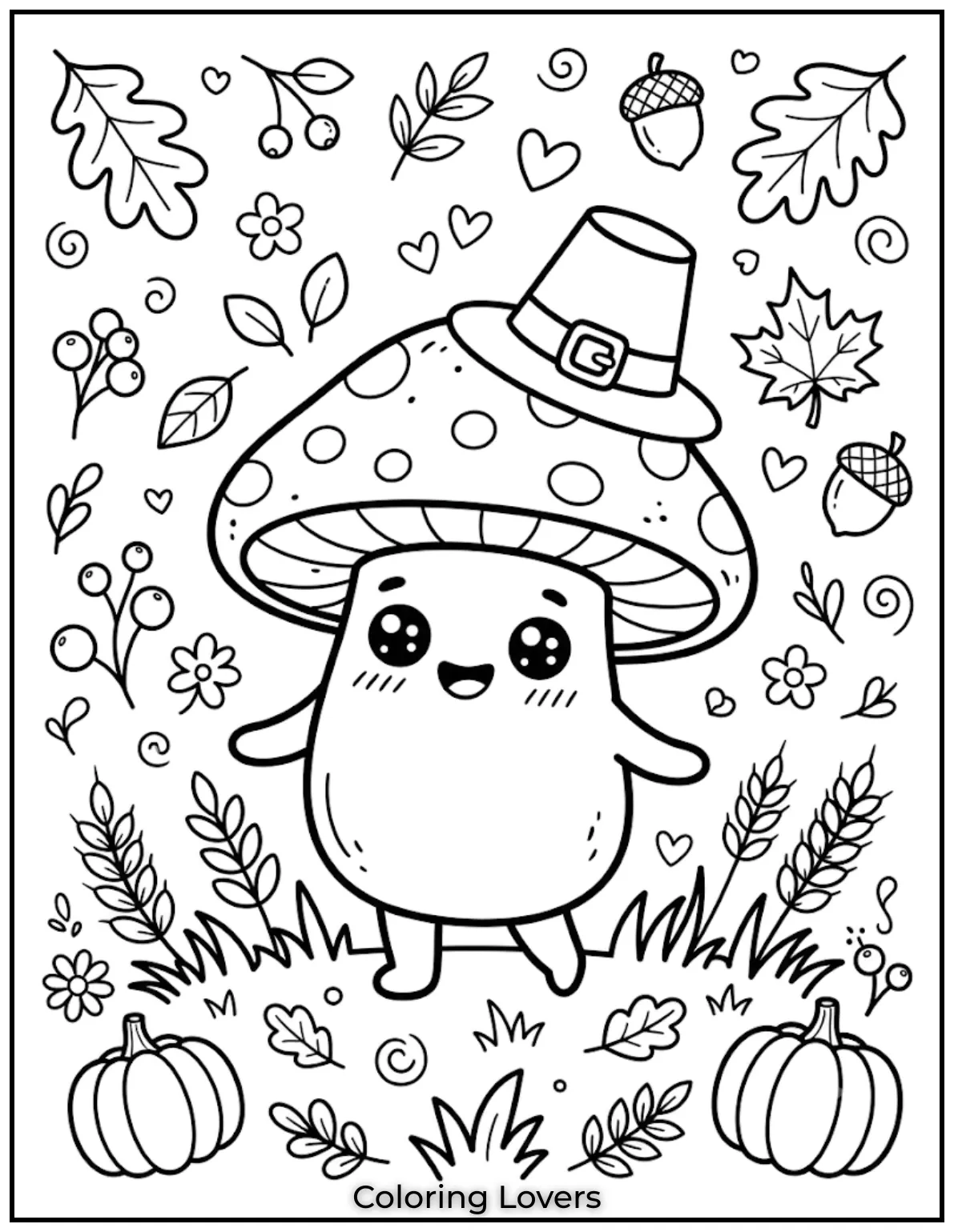 Sweet kawaii mushrooms with sparkling eyes and tiny smiles create adorable artwork everyone loves coloring every single time.