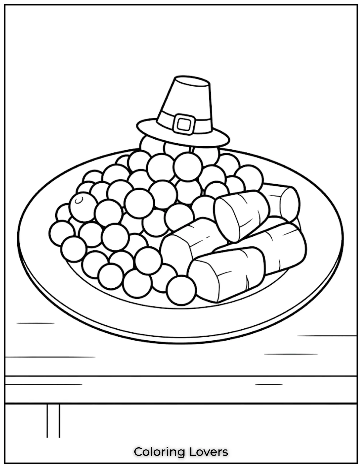 Peas And Carrots Coloring Page