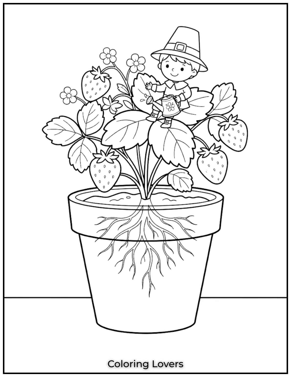 Amazing Strawberry Coloring Pages You'll Love Today 15 Potted Strawberry Coloring Page