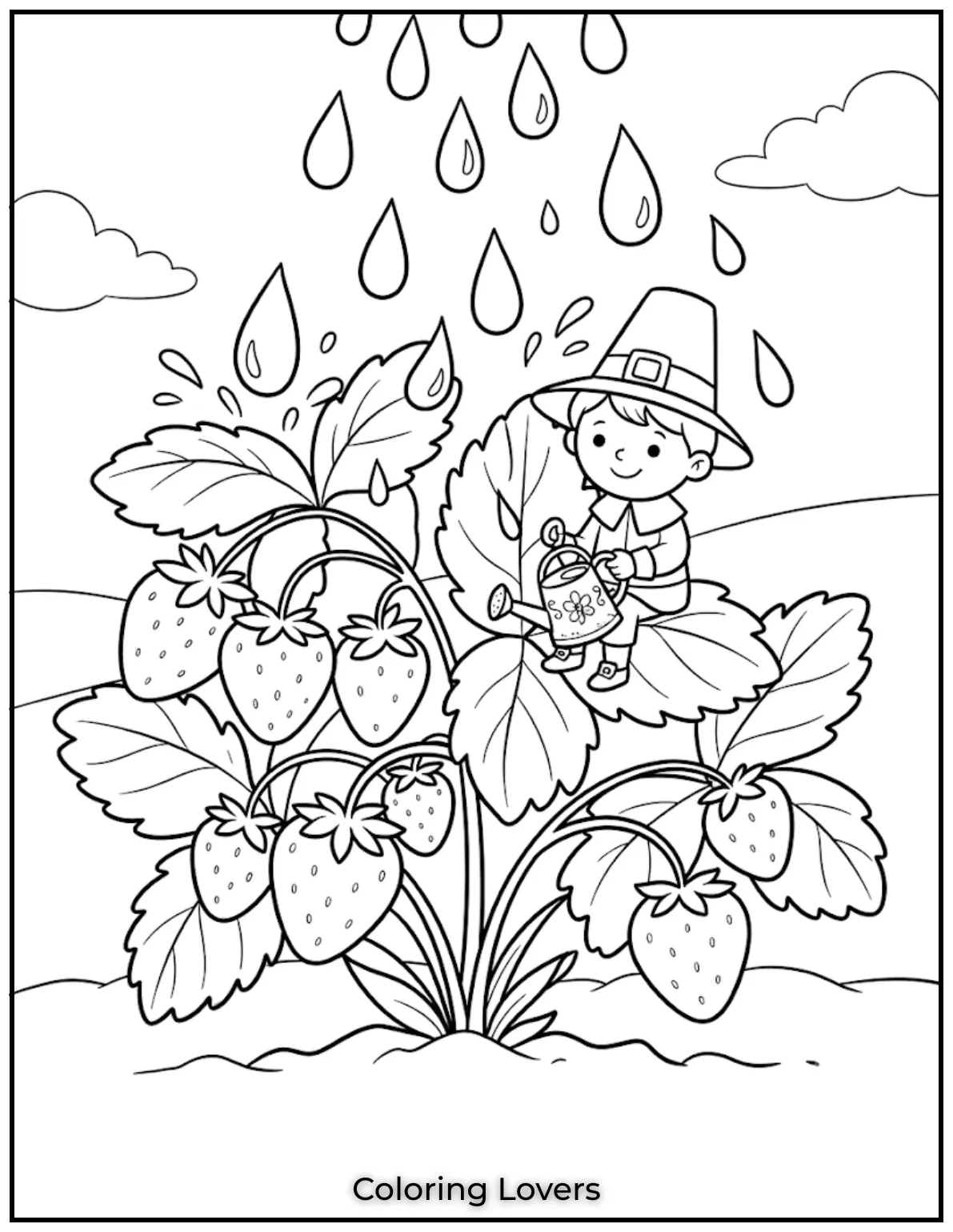 Amazing Strawberry Coloring Pages You'll Love Today 13 Watering Strawberry Coloring Page