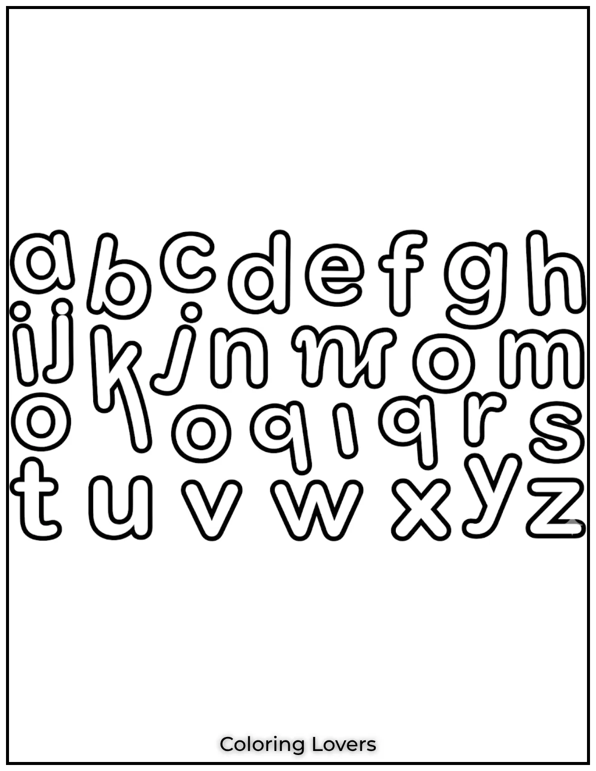 I designed this lowercase alphabet page for kids to color while they practice letter recognition