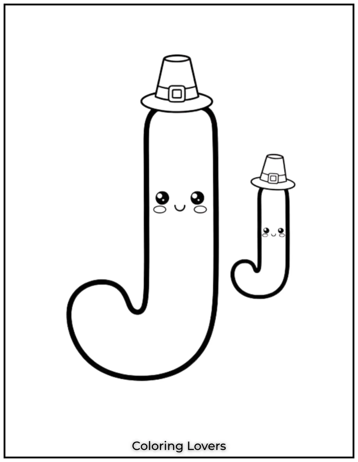 Letter J uppercase and lowercase coloring page