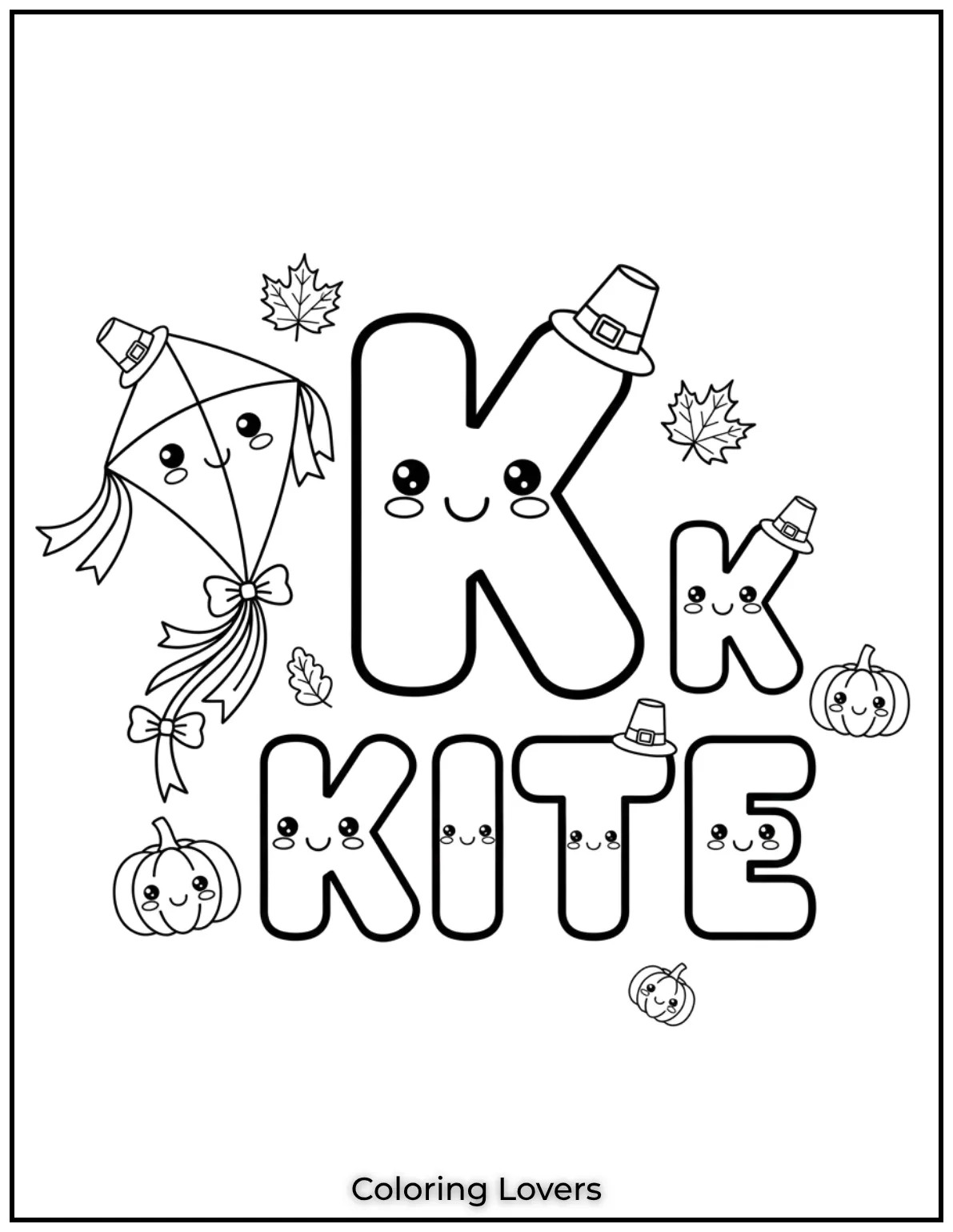 Letter K kangaroo coloring page