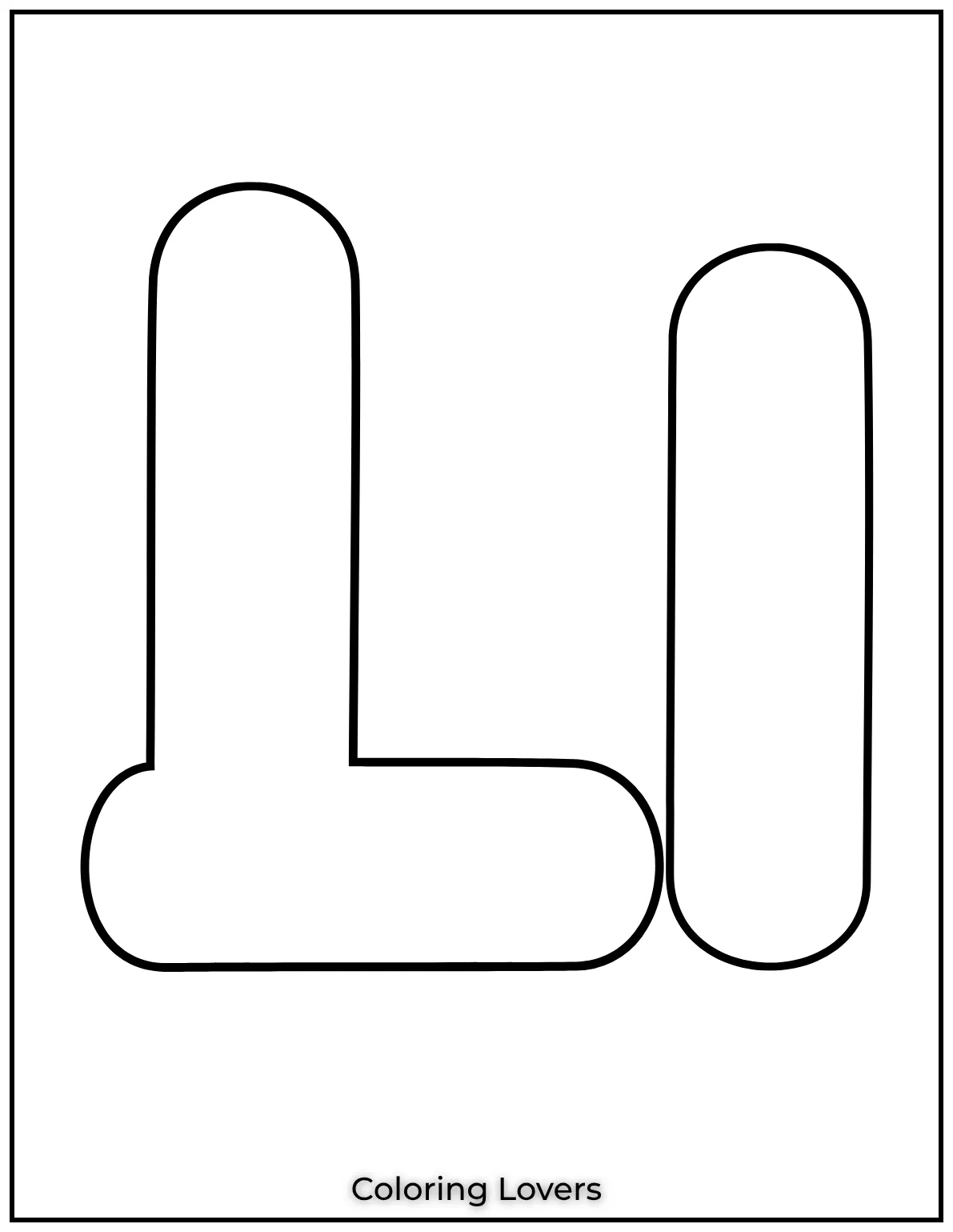 Letter L uppercase and lowercase coloring page