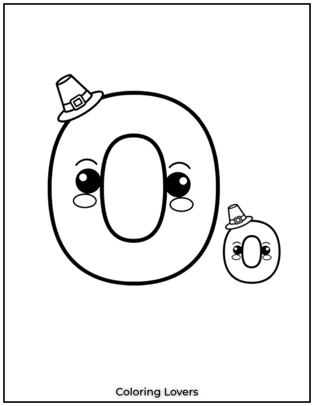 Letter O uppercase and lowercase coloring page