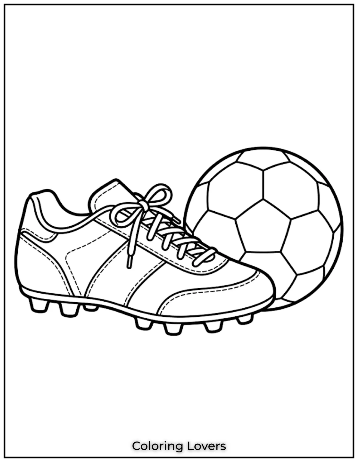 Soccer Coloring Pages 5 Classic Soccer Boot And Ball
