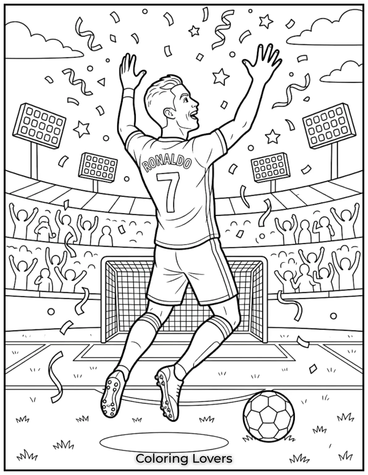 Ronaldo Coloring Pages 10 Cristiano Ronaldo Performing Famous Celebration