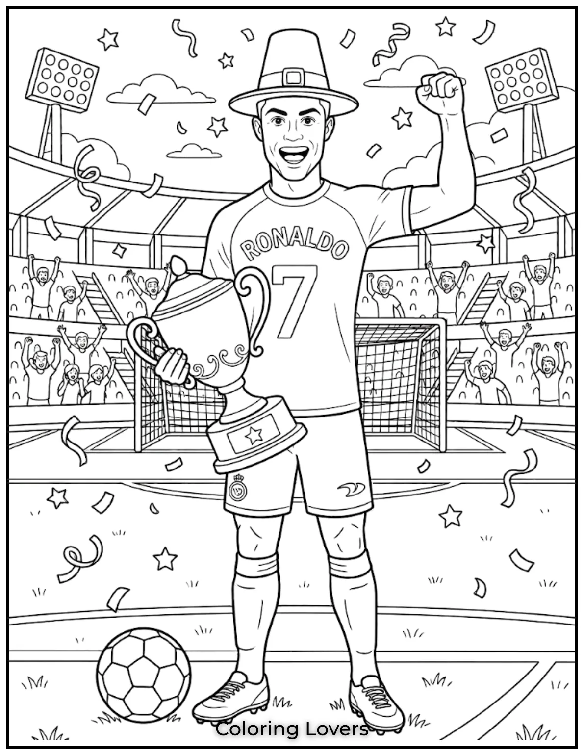 Ronaldo Coloring Pages 9 Cristiano Ronaldo Showing Victory Pose