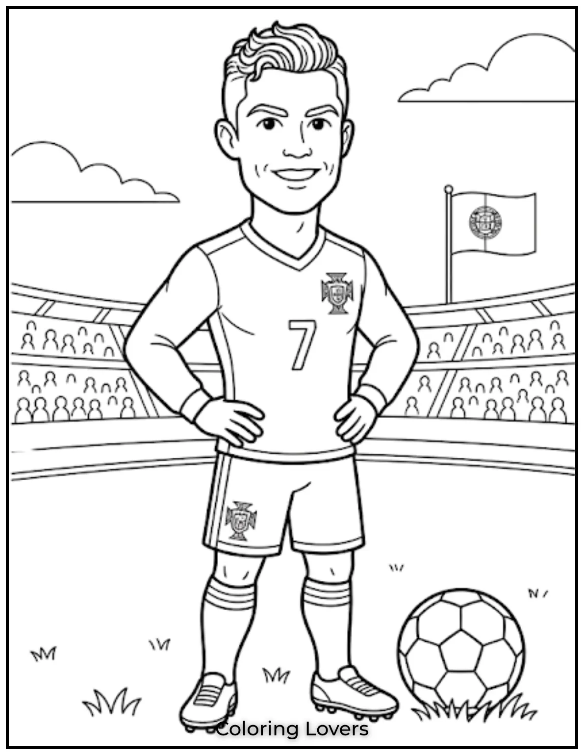 Ronaldo Coloring Pages 12 Cristiano Ronaldo Wearing Portugal Kit