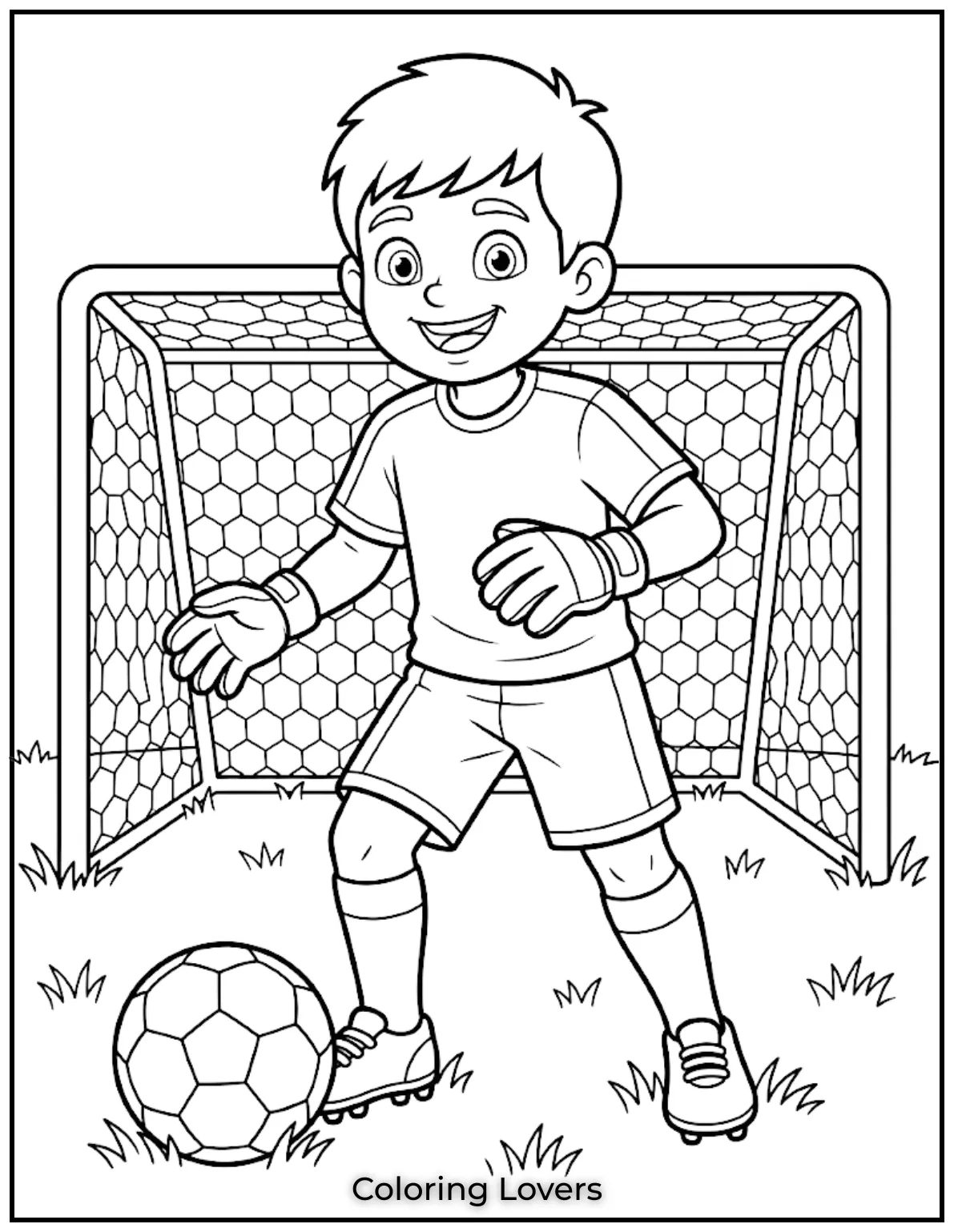 Soccer Coloring Pages 24 Kid Goalkeeper Coloring Page Design