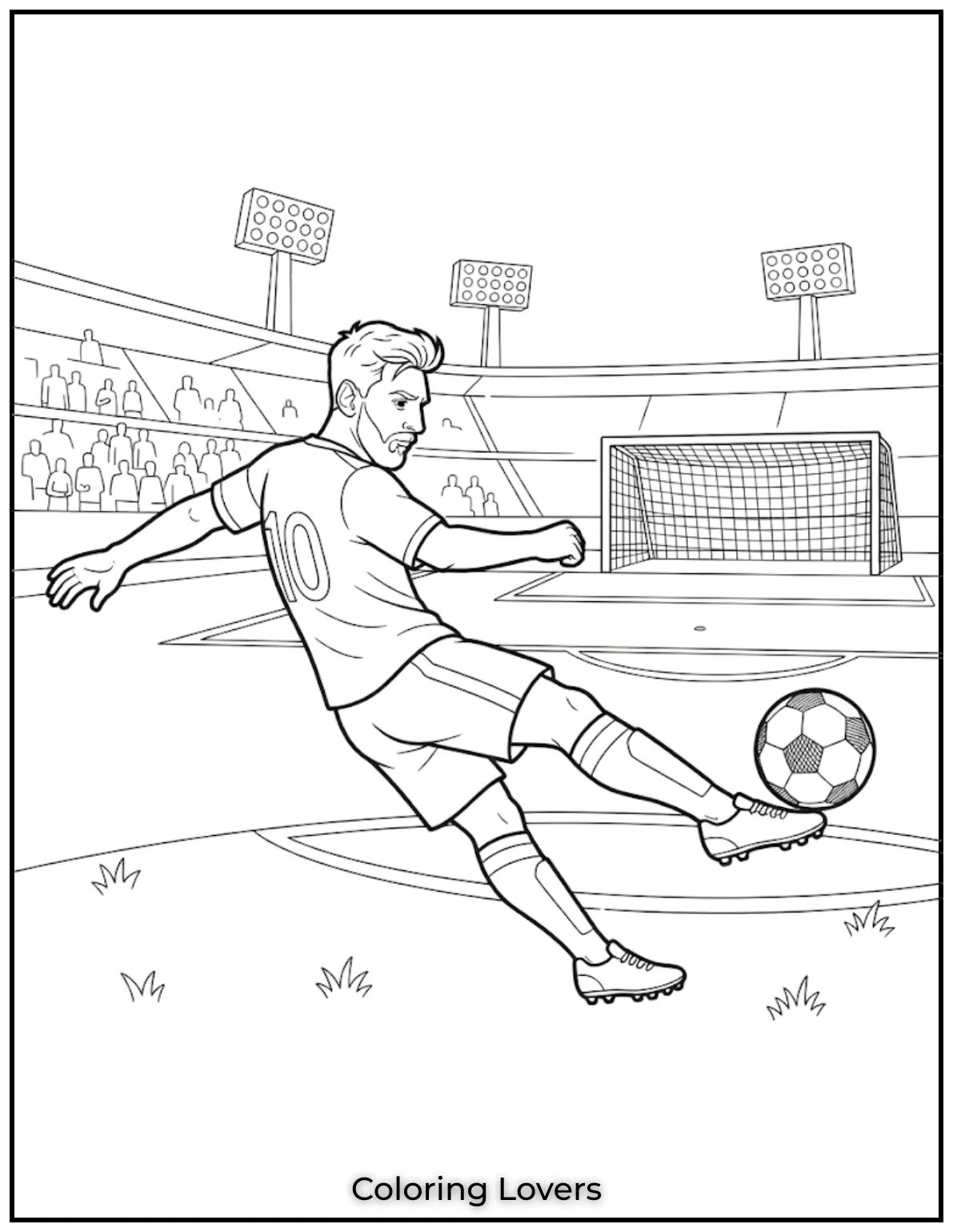 Messi Coloring Pages 13 Lionel Messi Kicking Soccer Ball