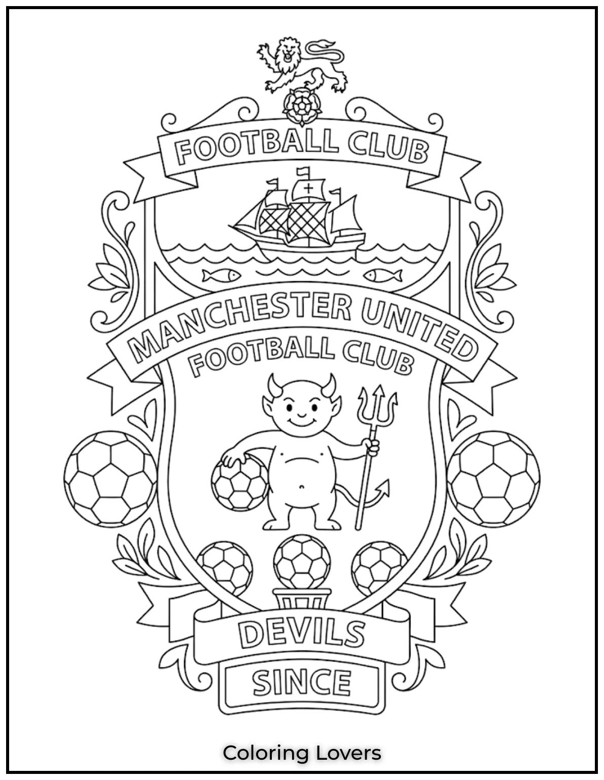 Soccer Coloring Pages 14 Manchester United Club Logo Design