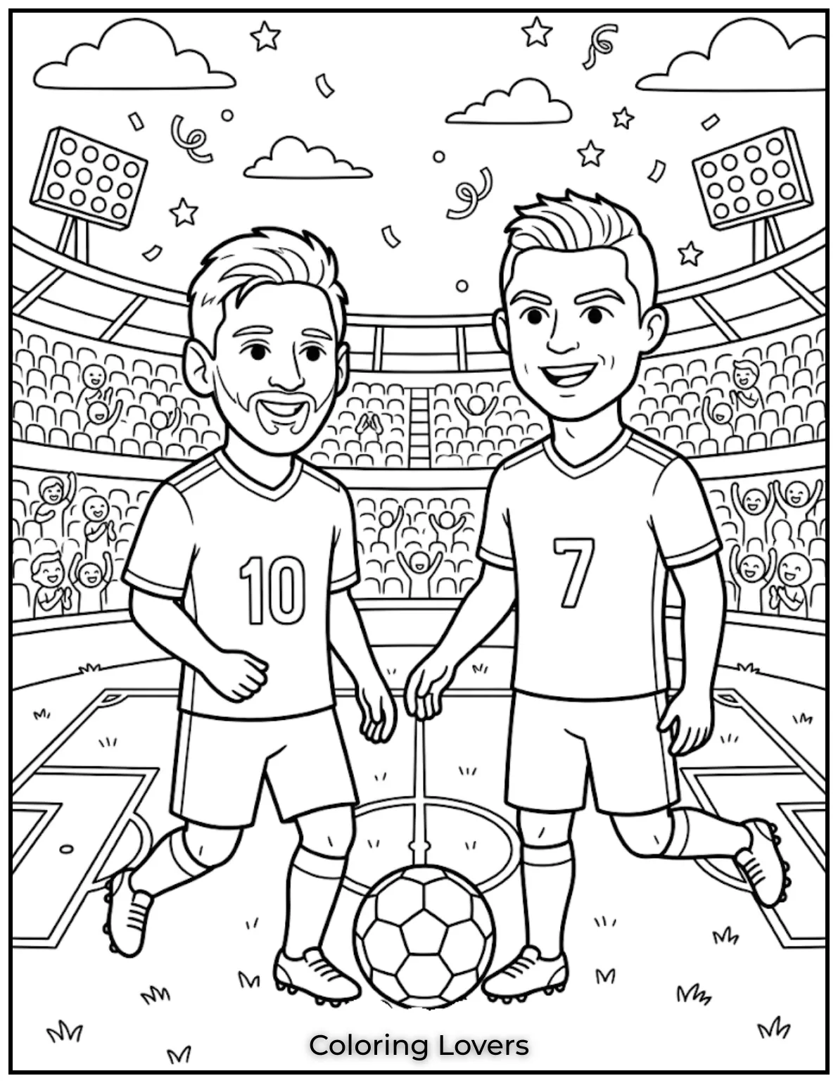 Ronaldo Coloring Pages 19 Messi And Ronaldo Playing Together
