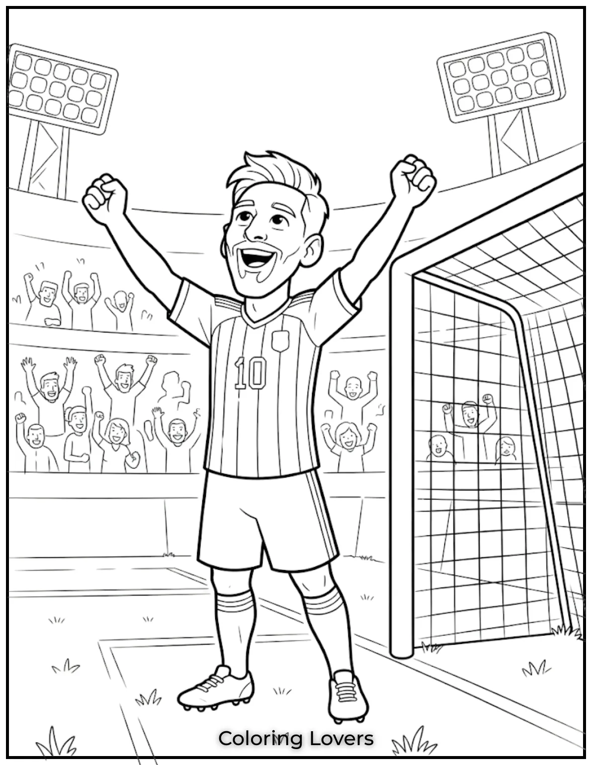 Messi Coloring Pages 4 Messi Celebrating A Stunning Goal