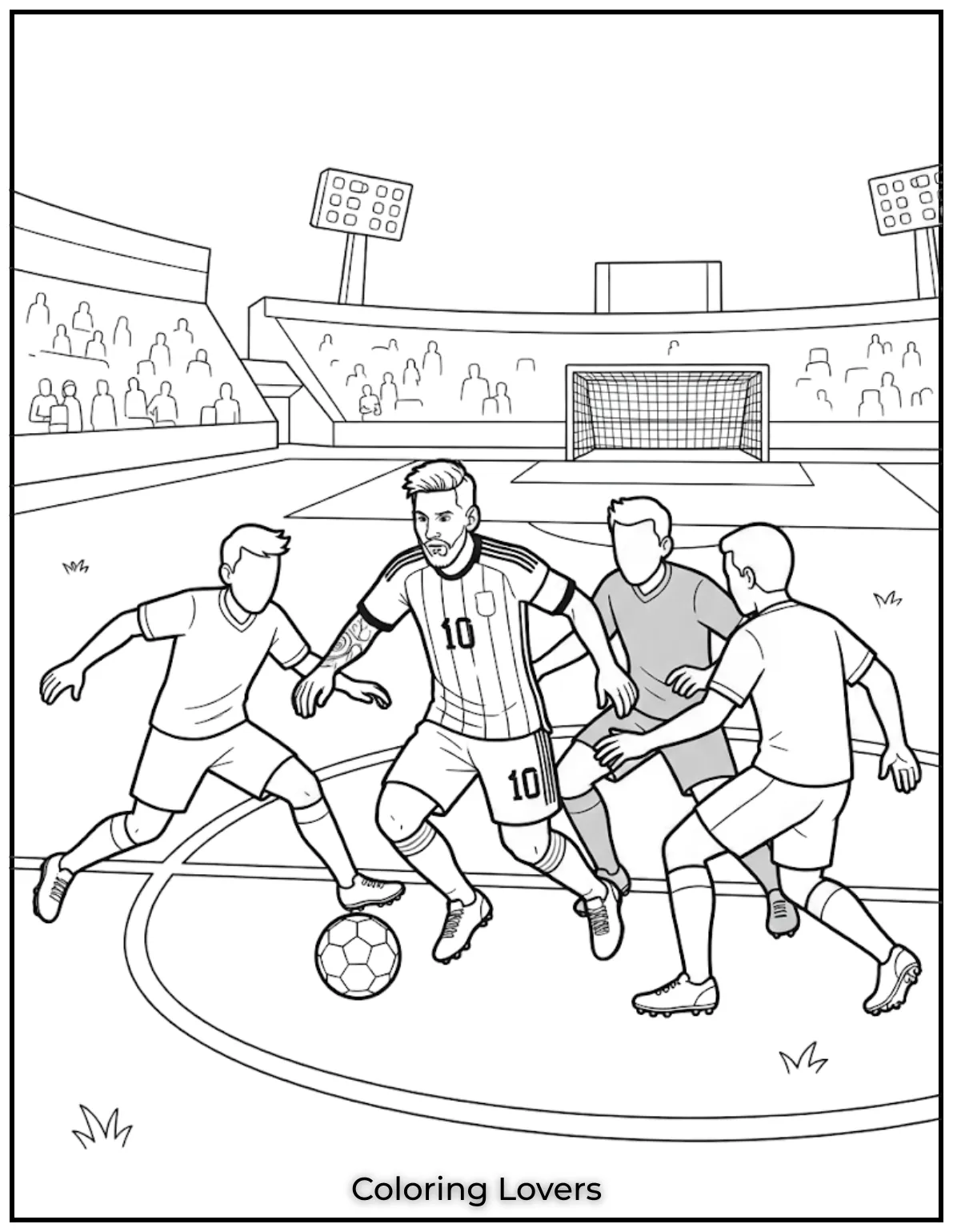 Messi Coloring Pages 3 Messi Dribbling Through Defenders