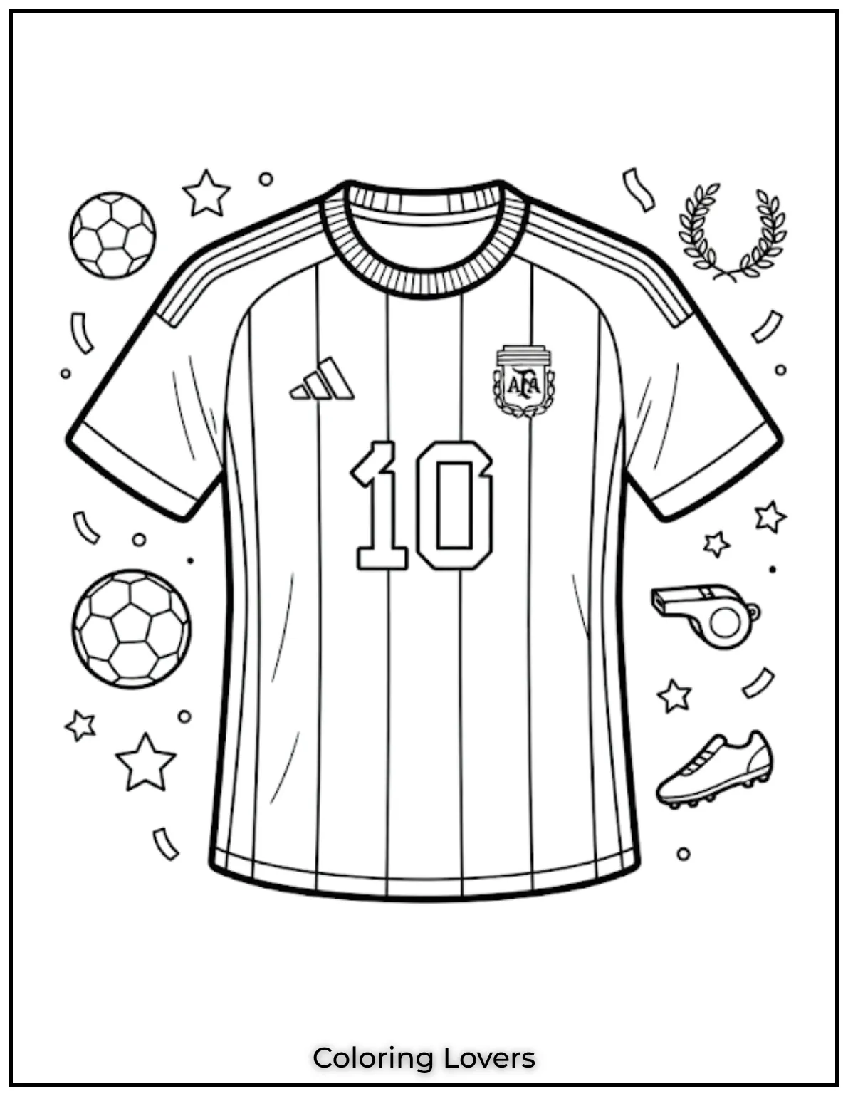 Messi Coloring Pages 9 Messi Jersey With Number Ten
