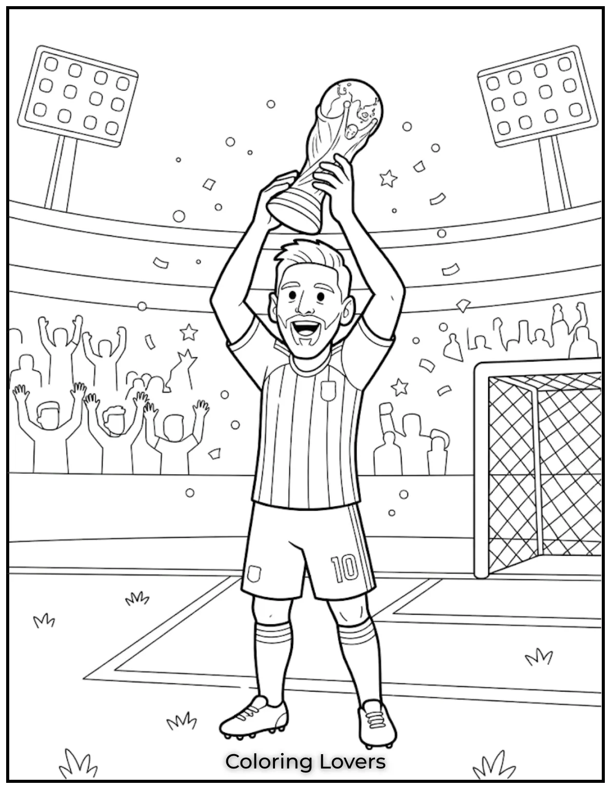 Messi Coloring Pages 5 Messi Lifting The World Cup
