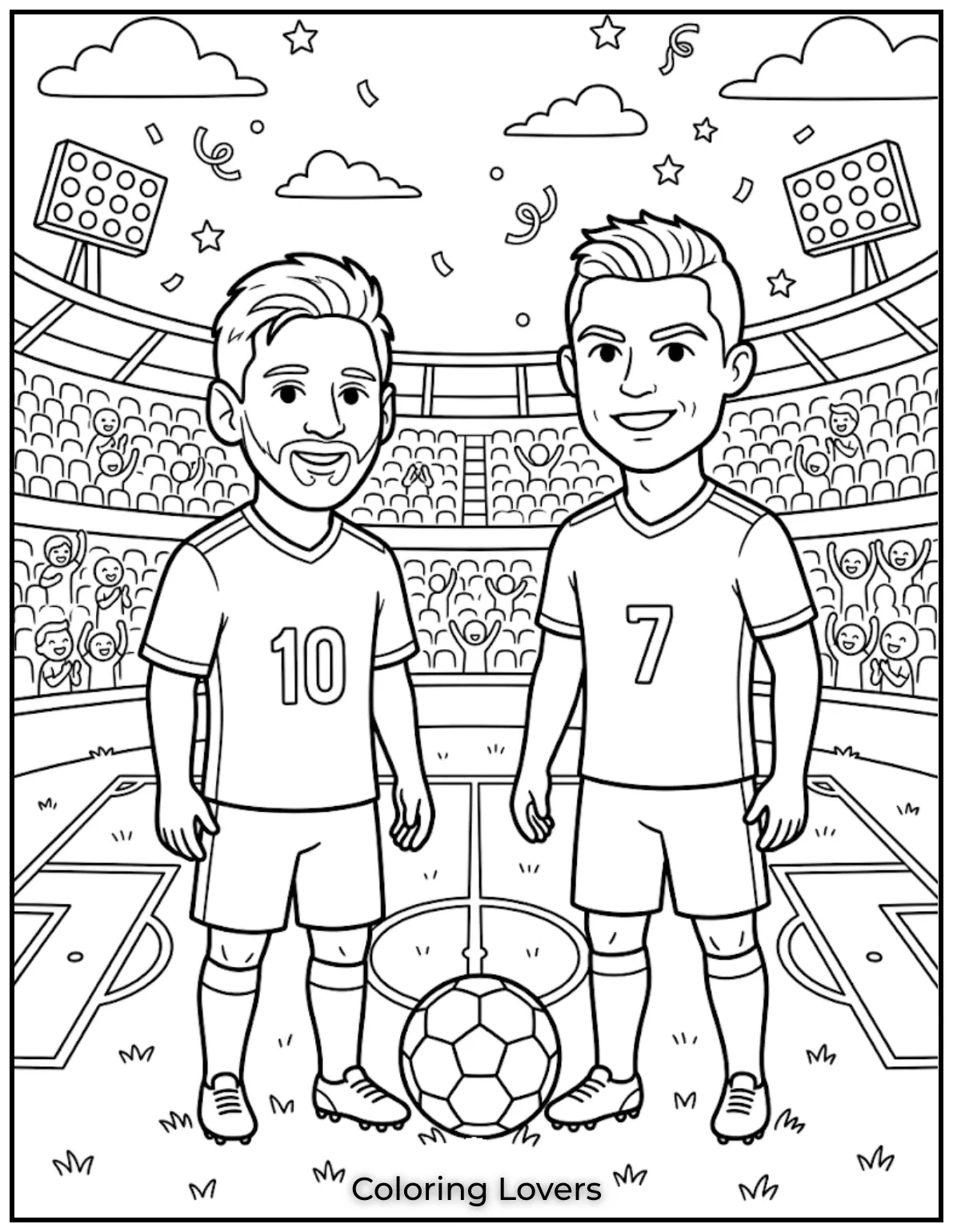 Ronaldo Coloring Pages 18 Messi Ronaldo Friendly Soccer Faceoff