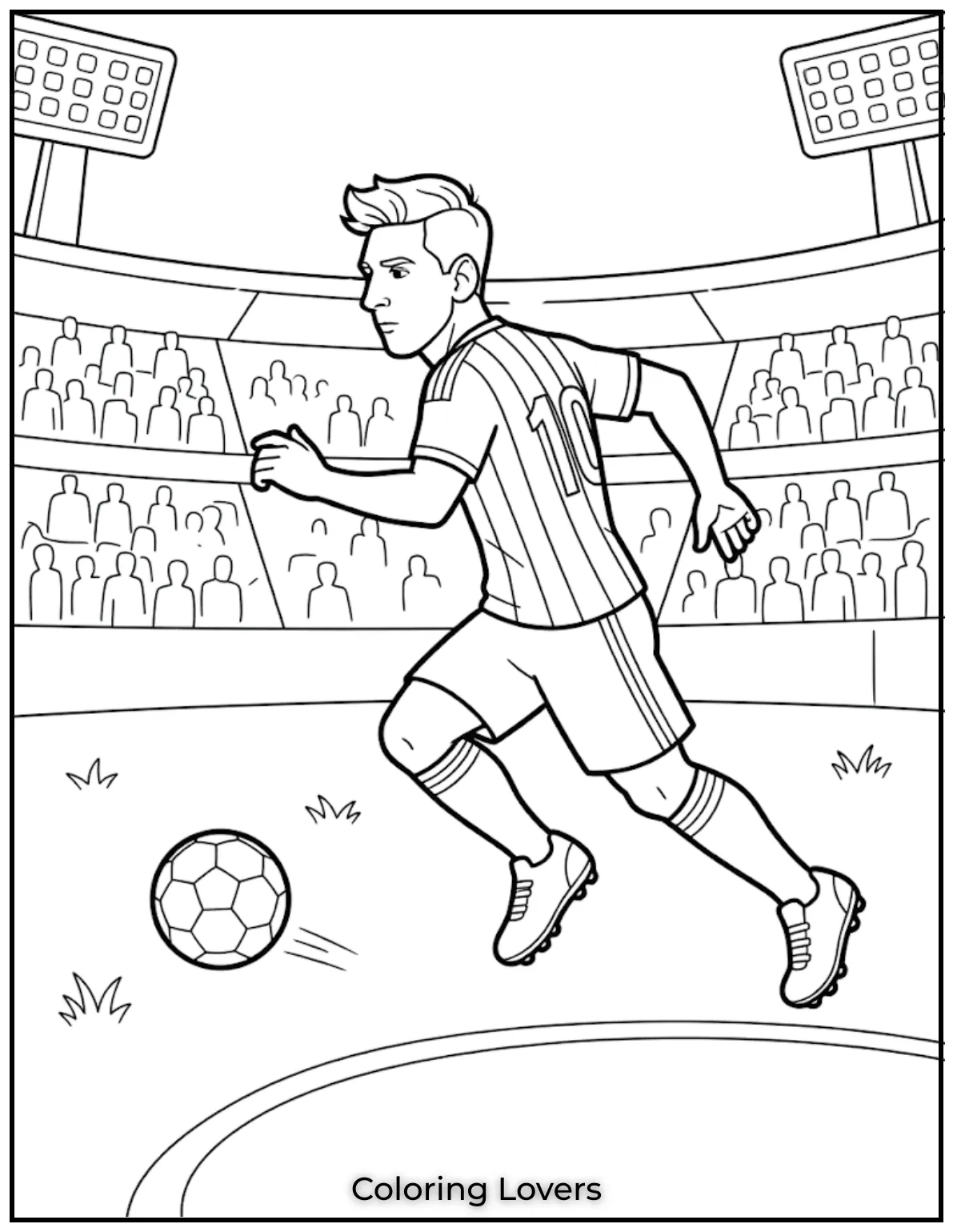 Messi Coloring Pages 7 Messi Running With Number Ten