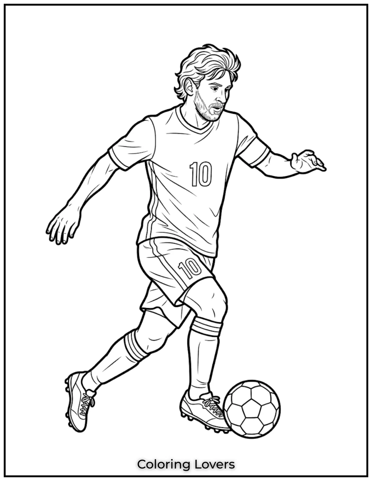 Soccer Coloring Pages 29 Messi Soccer Action Coloring