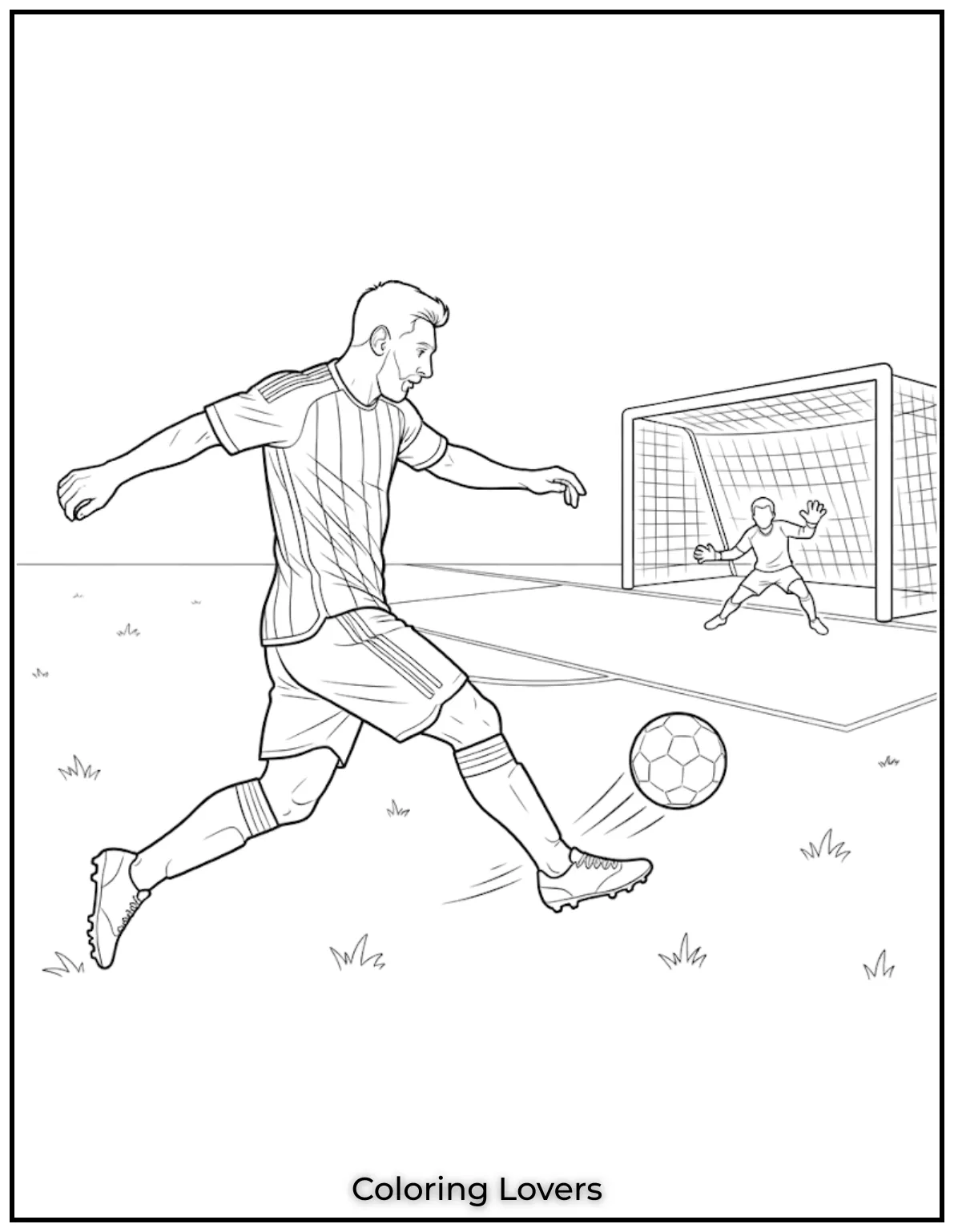 Messi Coloring Pages 6 Messi Taking A Powerful Shot