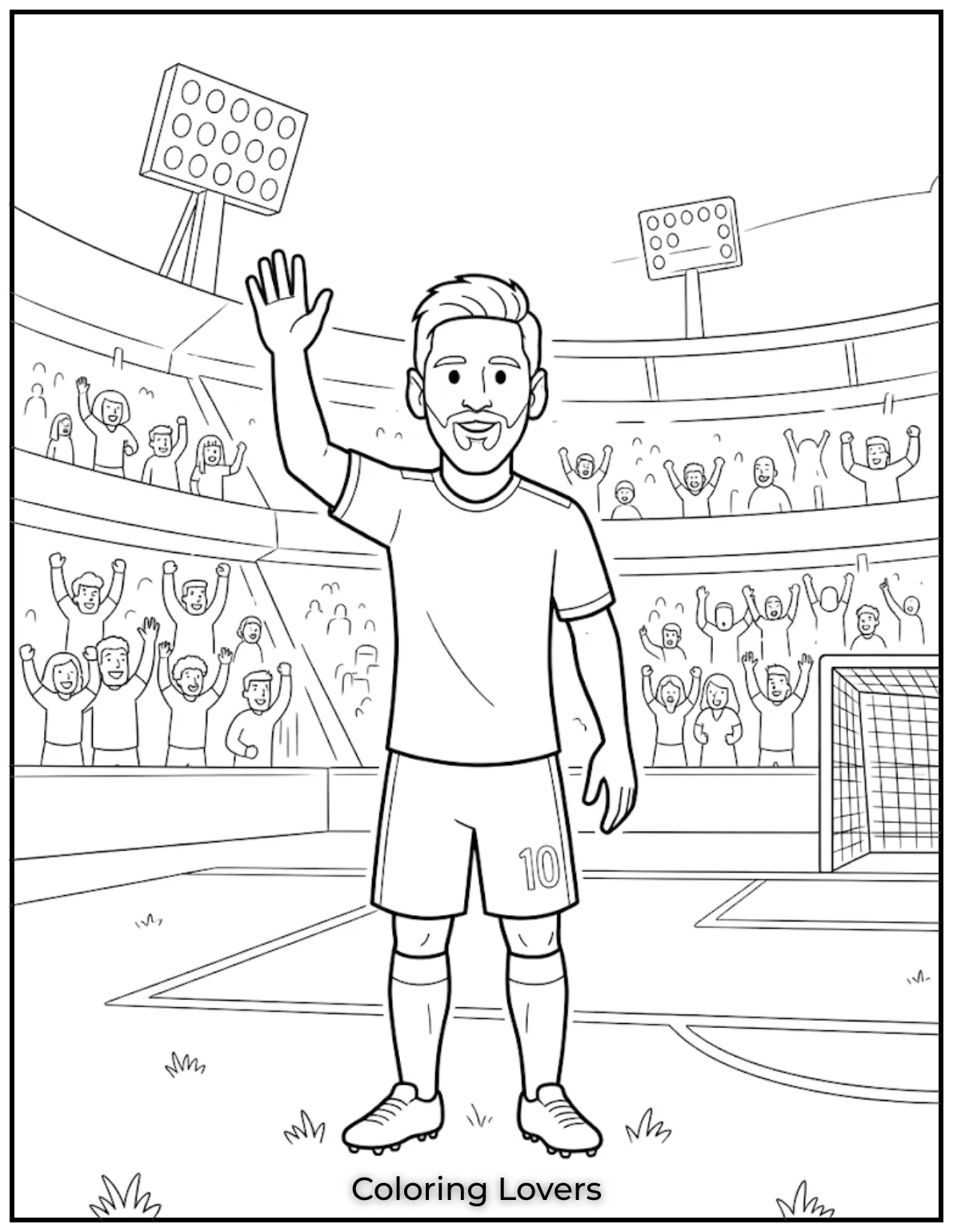Messi Coloring Pages 8 Messi Waving To Soccer Fans