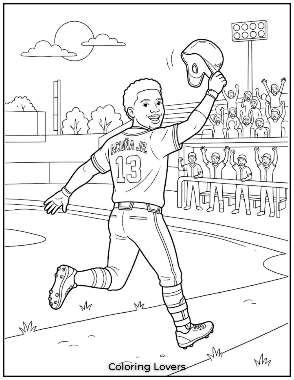 Ronaldo Coloring Pages 17 Ronald Acuna Jr Celebrating Home Run