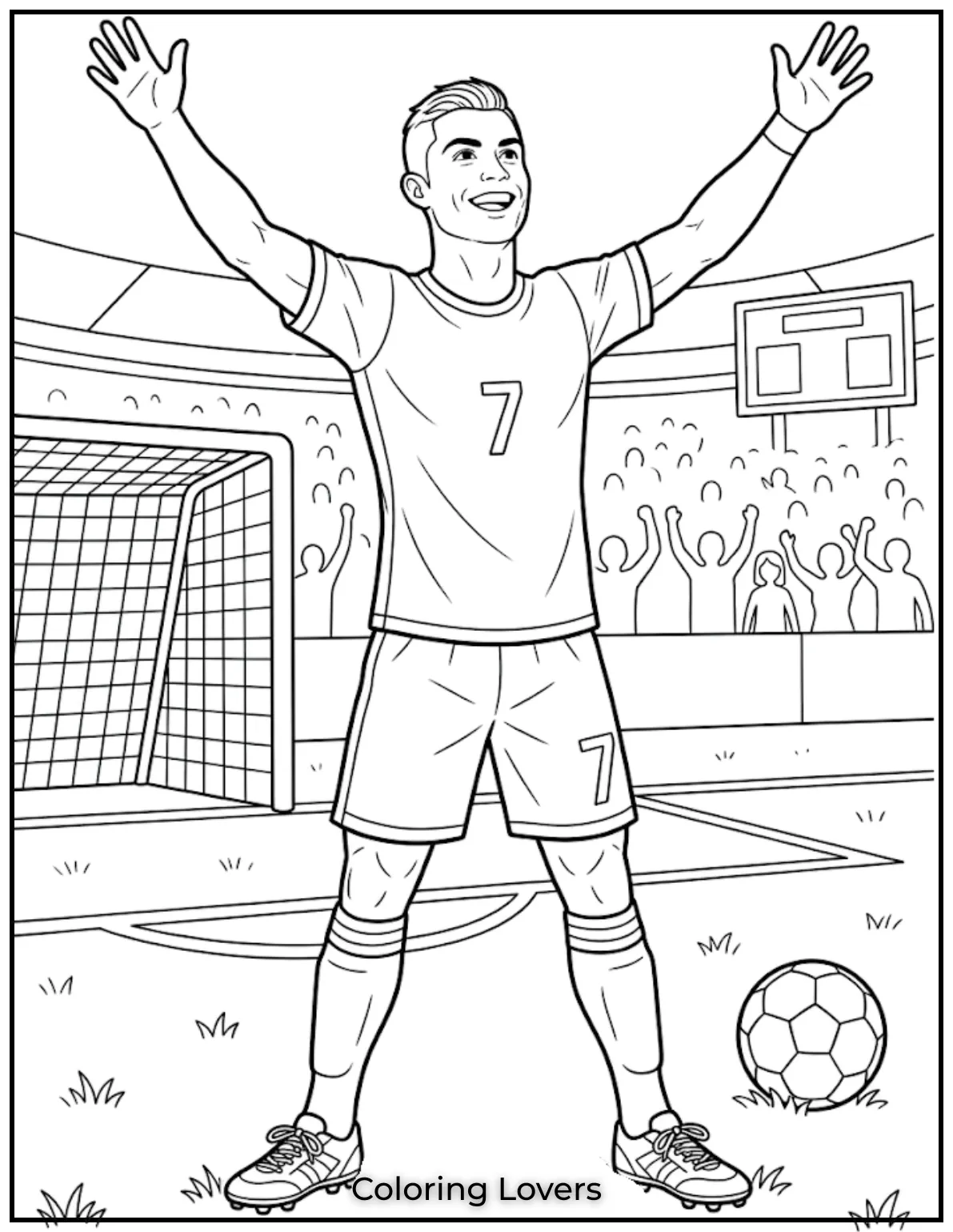 Soccer Coloring Pages 33 Ronaldo Goal Celebration Coloring
