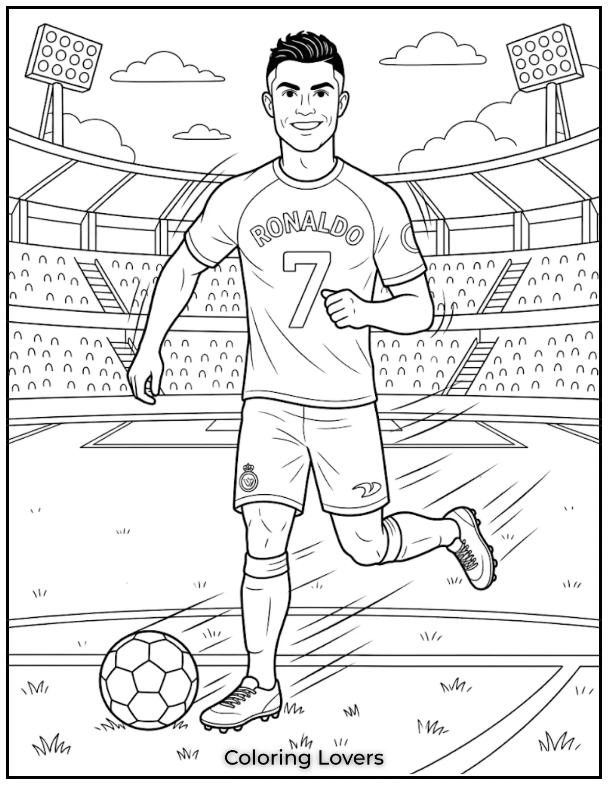 Ronaldo Coloring Pages 4 Ronaldo Running With Soccer Ball