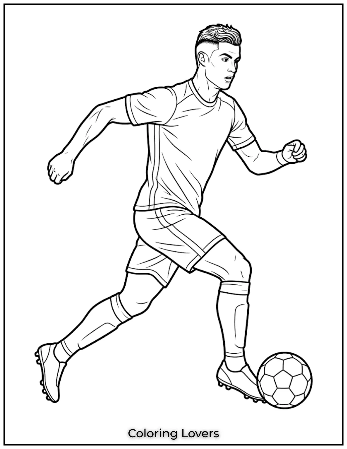 Soccer Coloring Pages 34 Ronaldo Soccer Action Coloring
