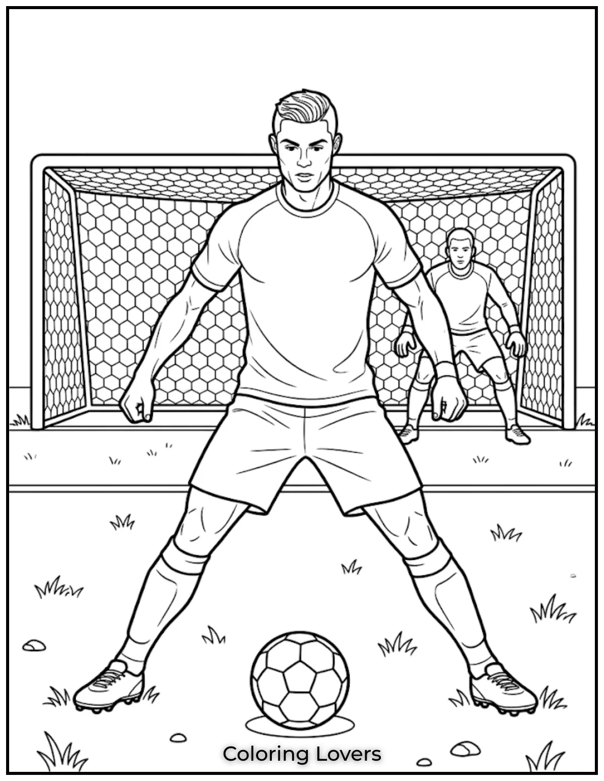 Soccer Coloring Pages 32 Ronaldo Taking A Penalty Kick