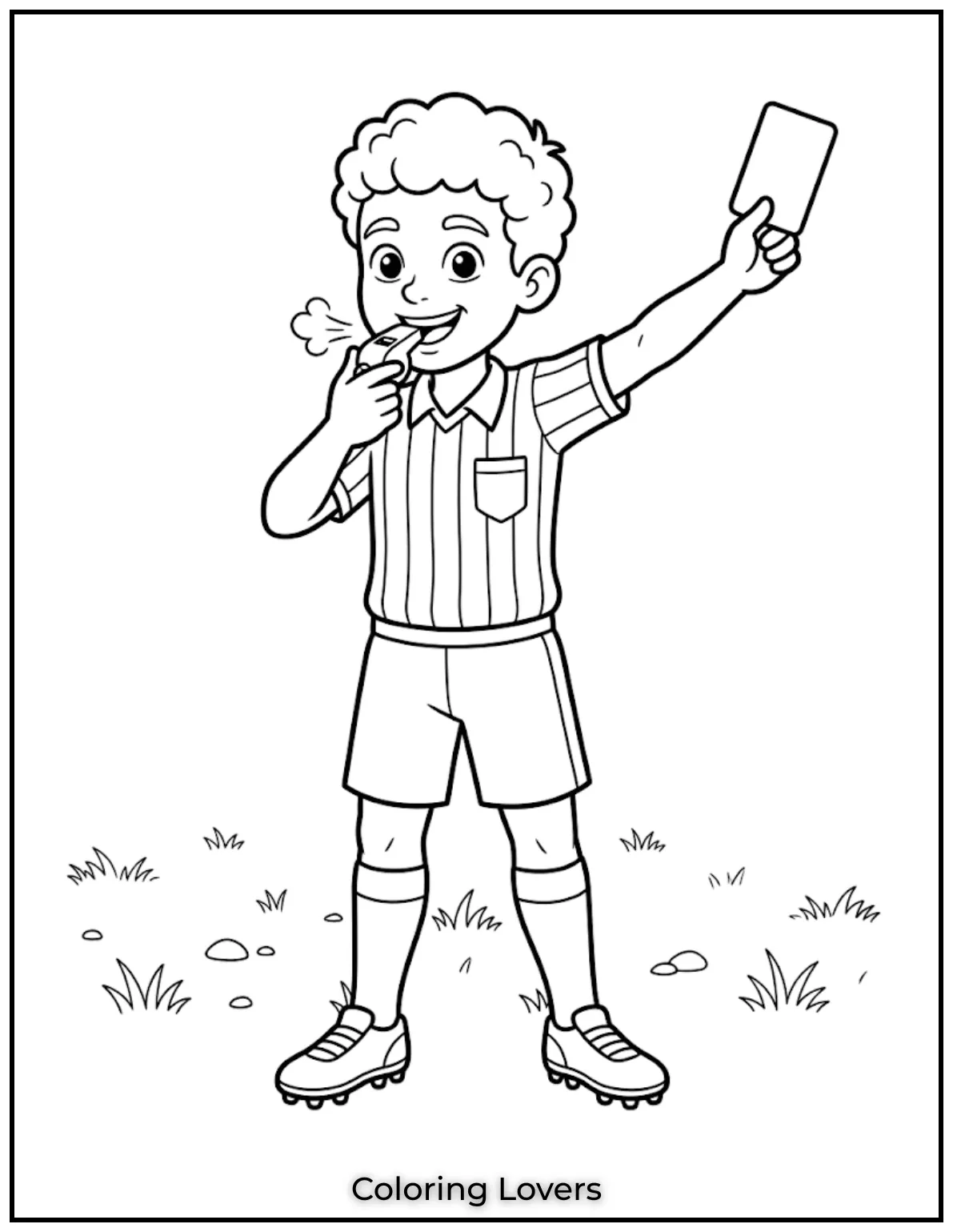 Soccer Coloring Pages 16 Soccer Referee Blowing The Whistle