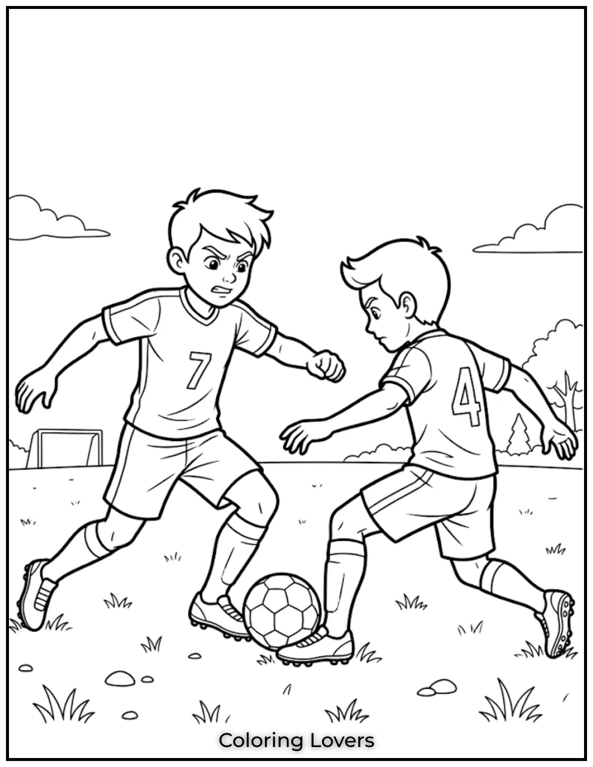Soccer Coloring Pages 15 Soccer Striker And Defender Match