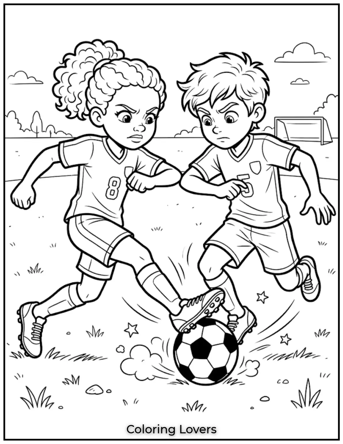 Soccer Coloring Pages 7 Two Players Fighting For Ball 1