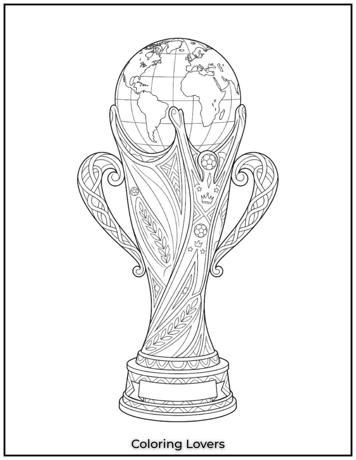 Soccer Coloring Pages 30 World Cup Trophy Coloring Page